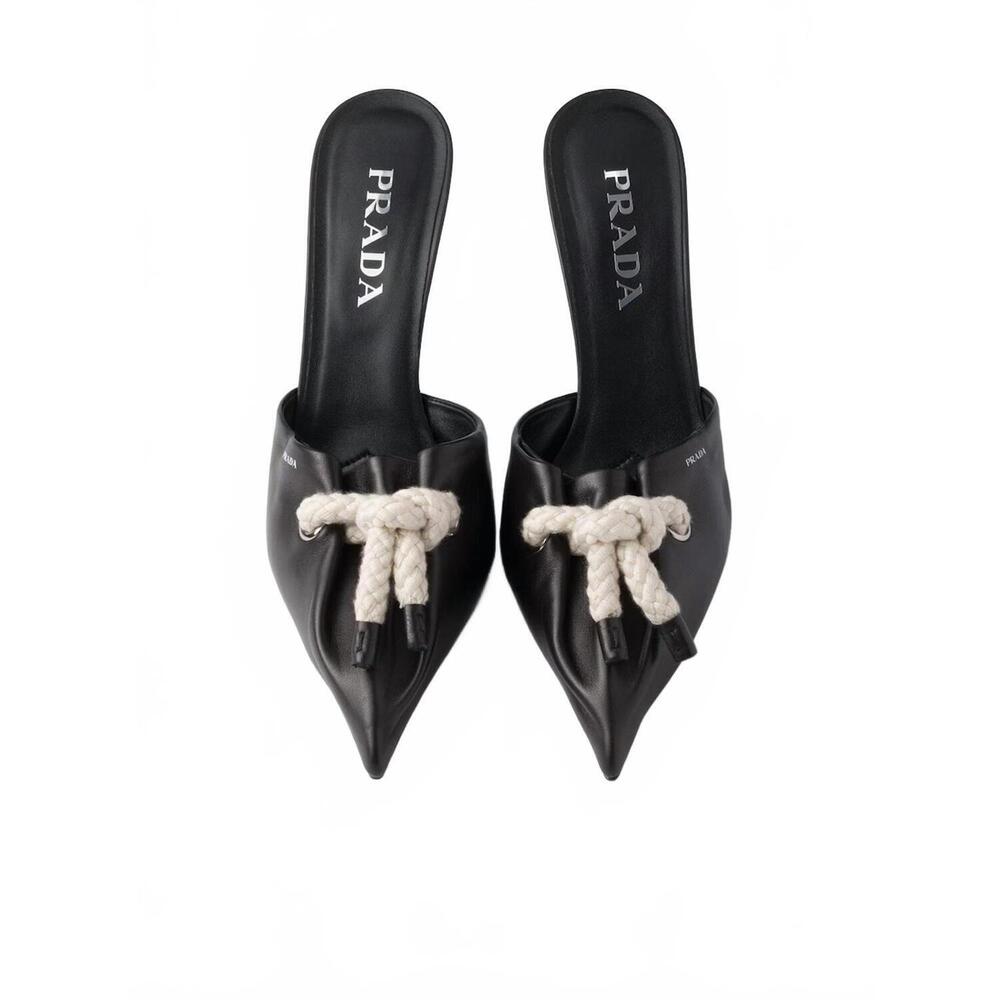NEW PRADA women's rope detail sandals in black - Picture 4 of 7
